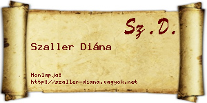 Szaller Diána névjegykártya